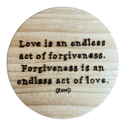 Round Wooden Coasters| Rumi Quotes| Custom Quotes Welcome