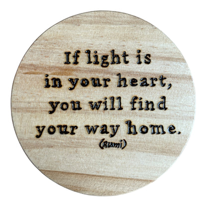 Round Wooden Coasters| Rumi Quotes| Custom Quotes Welcome