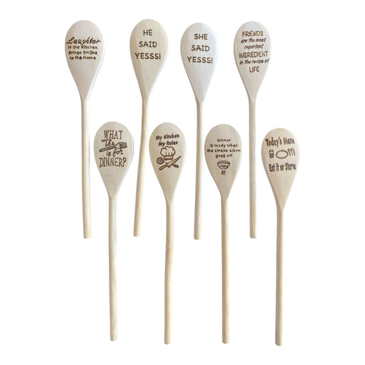 Cuchara de cocina 14" utensilios de cocina quemados de madera hechos a mano de madera de haya