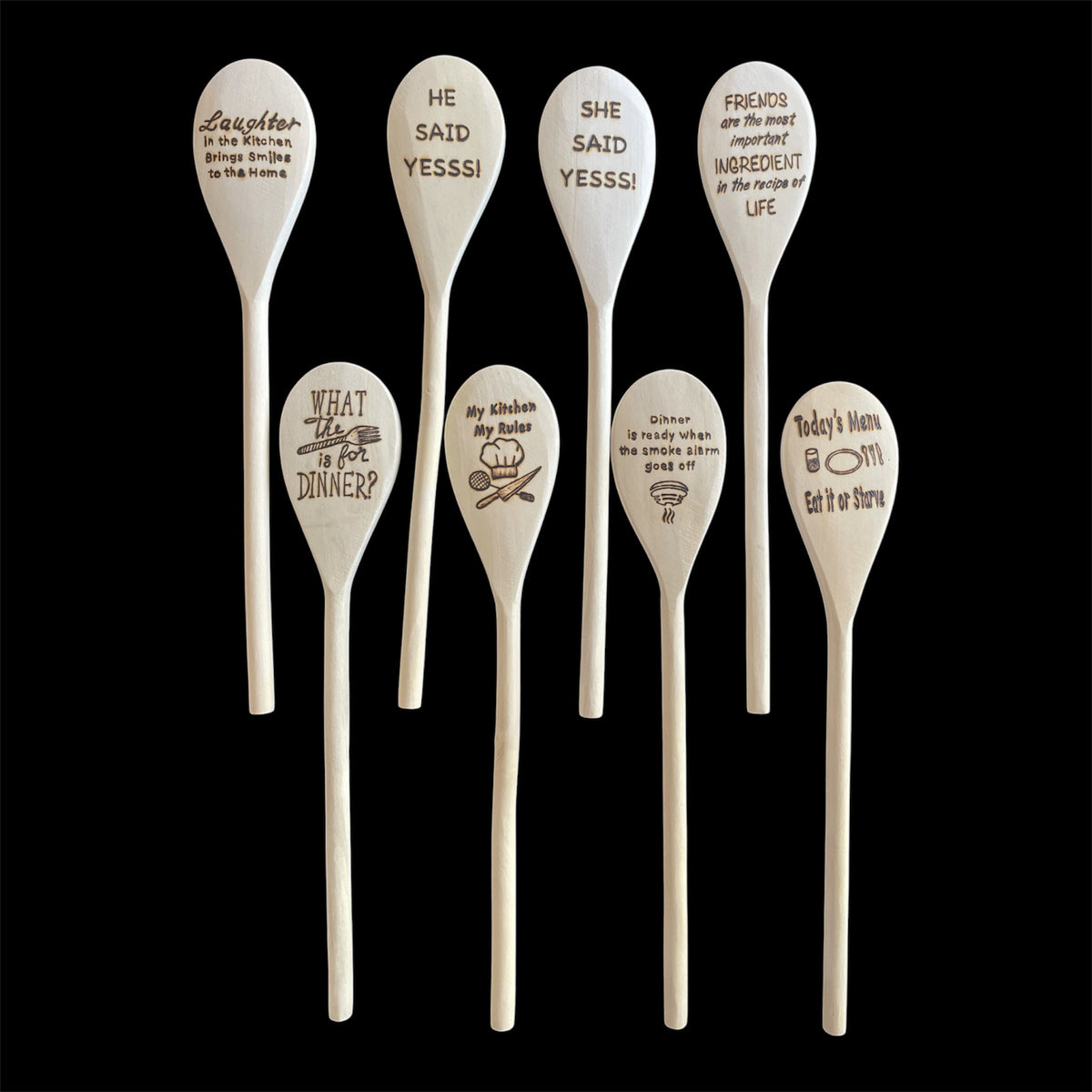 Cuchara de cocina 14" utensilios de cocina quemados de madera hechos a mano de madera de haya