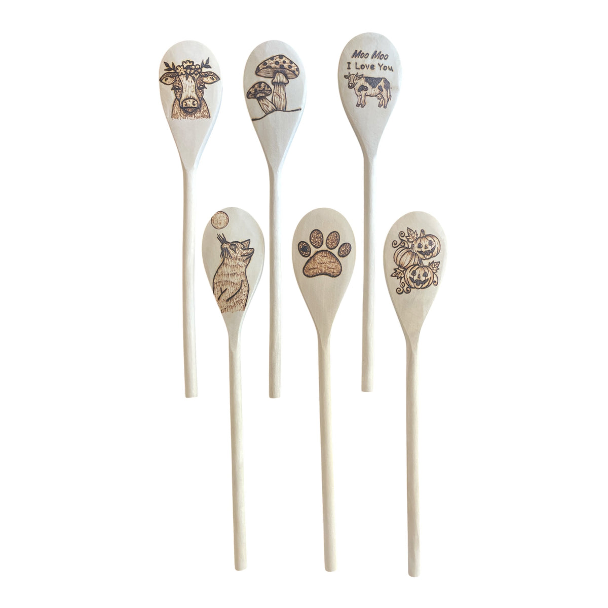 Cooking Spoons| Cat | Moon| Farm Animals | Handmade