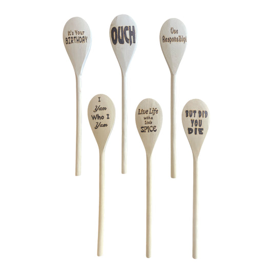 Cuchara de cocina 14" utensilios de cocina quemados de madera hechos a mano de madera de haya