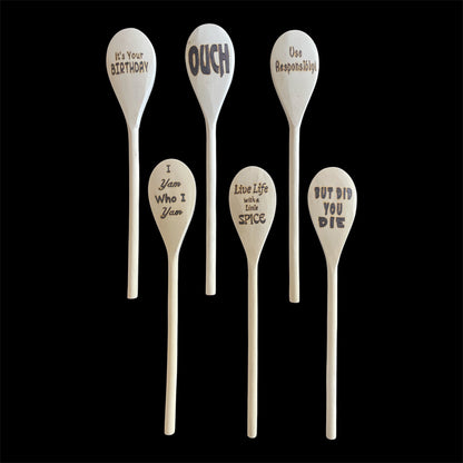 Cuchara de cocina 14" utensilios de cocina quemados de madera hechos a mano de madera de haya