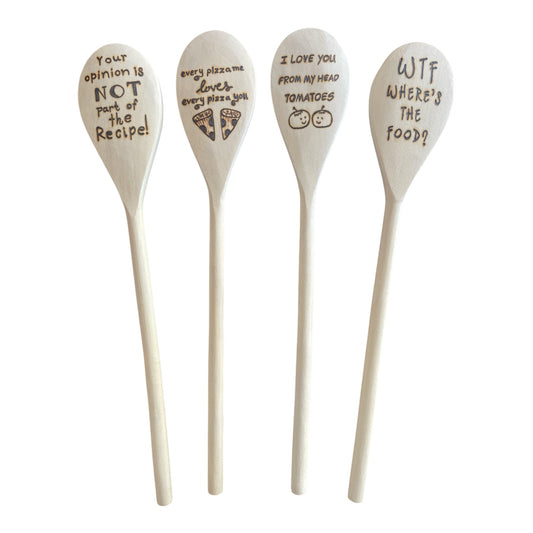 Cuchara de cocina 14" utensilios de cocina quemados de madera hechos a mano de madera de haya