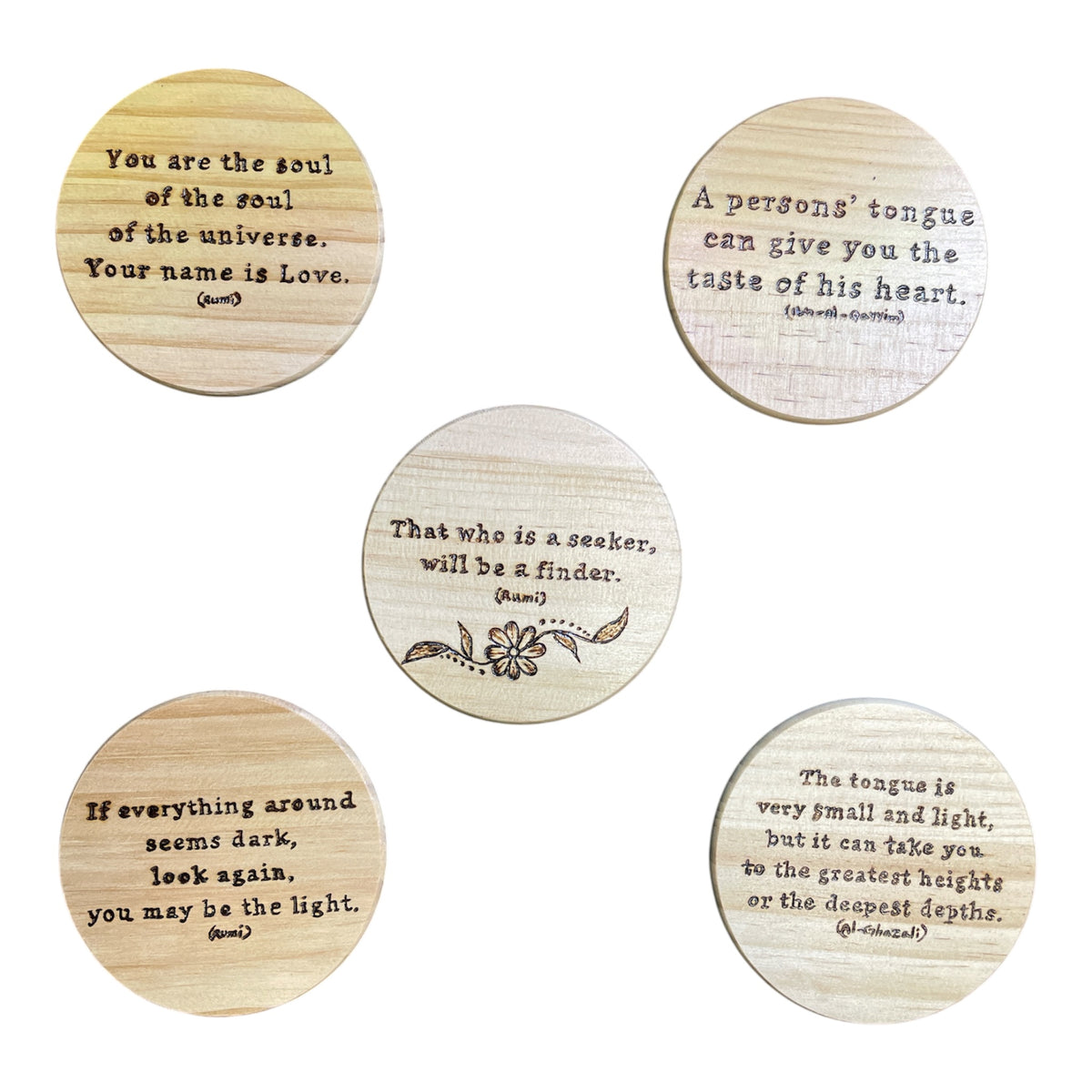 Round Handmade Magnets with Positive Quotes