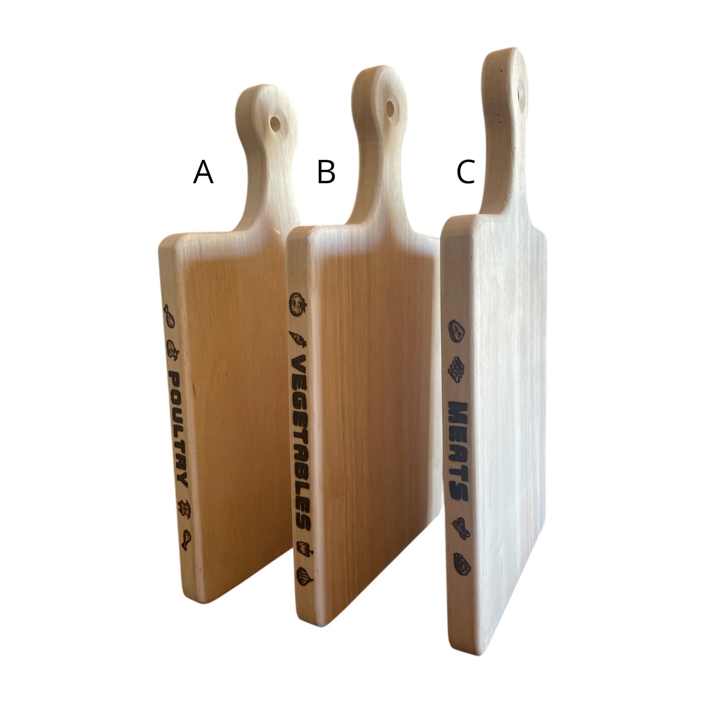 Wood Cutting Board Meats Meat Vegetables Poultry Handmade Wood Burned Designs