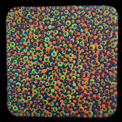 Pointillism Dot Art Wood Coasters | Colorful Acrylic Painted | Triple Sealed | Unique Boho | Home Decor