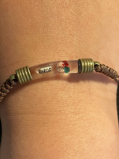 Men Women Unisex Bracelet Brown Color Writing on Rice Handmade Jewelry Gifts