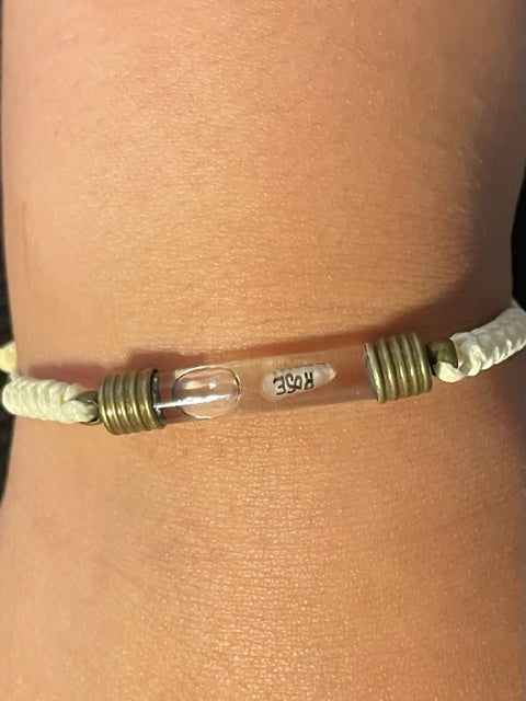 Men Women Unisex Bracelet White Color Writing on Rice Handmade Gift Jewelry