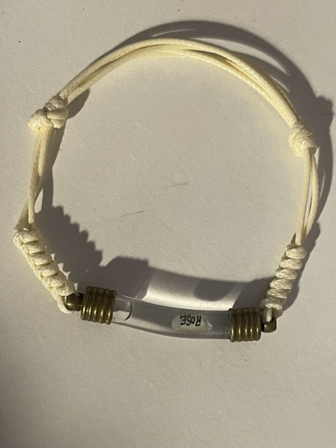 Men Women Unisex Bracelet White Color Writing on Rice Handmade Gift Jewelry