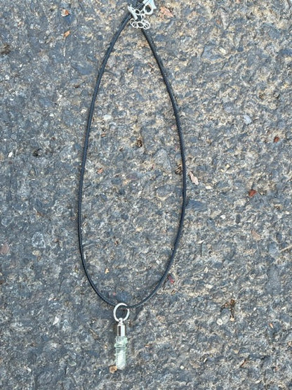 Clear Snake Necklace or Keychain Writing on Rice Handmade Jewelry