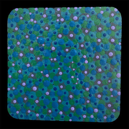 Pointillism Dot Art Wood Coasters | Colorful Acrylic Painted | Triple Sealed | Unique Boho | Home Decor