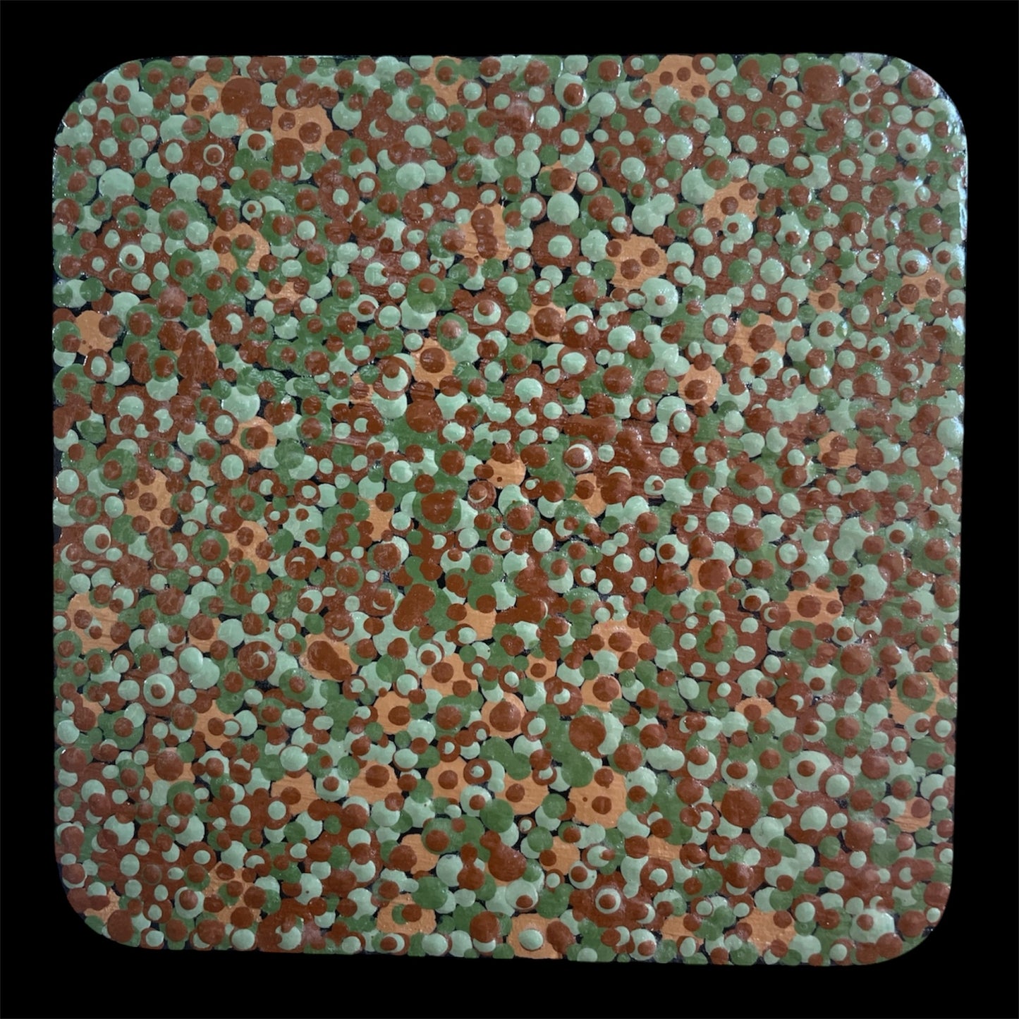 Pointillism Dot Art Wood Coasters | Colorful Acrylic Painted | Triple Sealed | Unique Boho | Home Decor