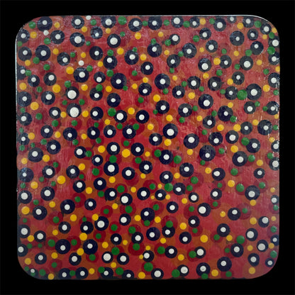 Pointillism Dot Art Wood Coasters | Colorful Acrylic Painted | Triple Sealed | Unique Boho | Home Decor