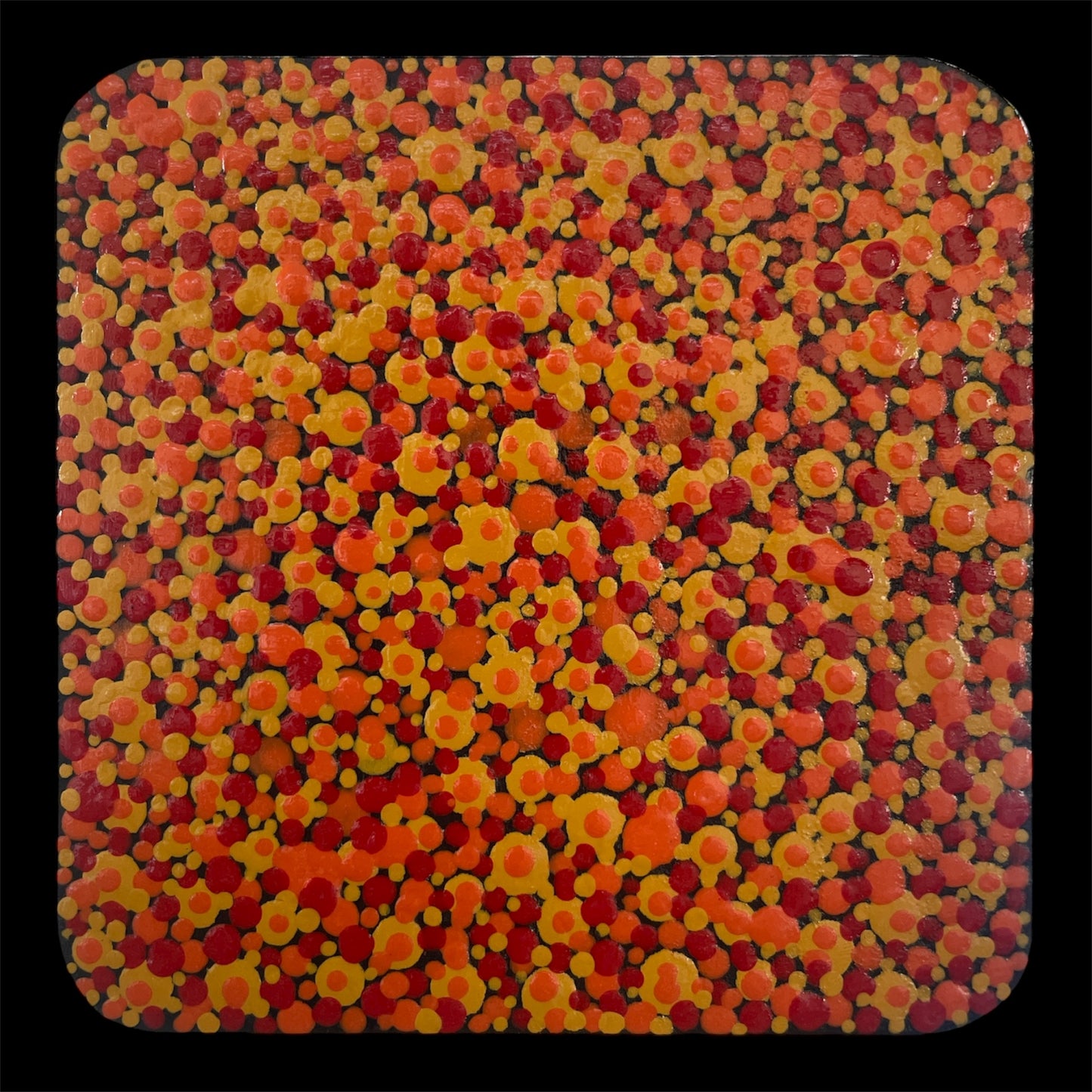 Pointillism Dot Art Wood Coasters | Colorful Acrylic Painted | Triple Sealed | Unique Boho | Home Decor