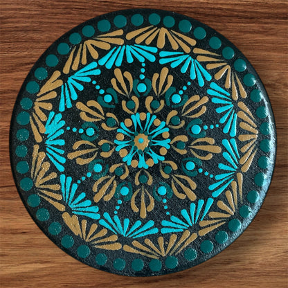 Single Drinks Coasters Hand Painted with Mandala Designs
