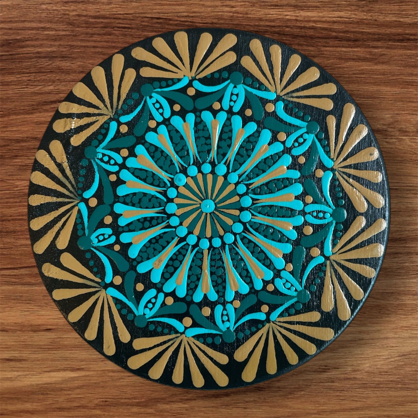 Single Drinks Coasters Hand Painted with Mandala Designs