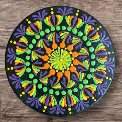 Single Round Drinks Coasters with Painted Mandalas