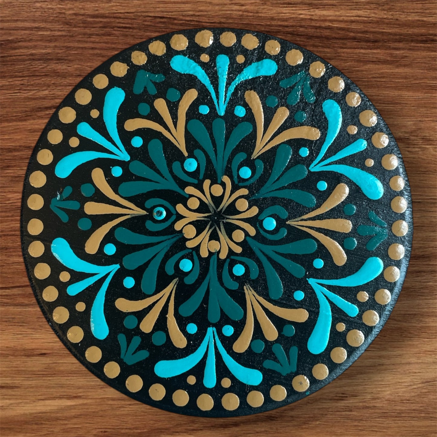 Single Drinks Coasters Hand Painted with Mandala Designs