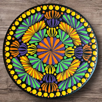 Single Round Drinks Coasters with Painted Mandalas