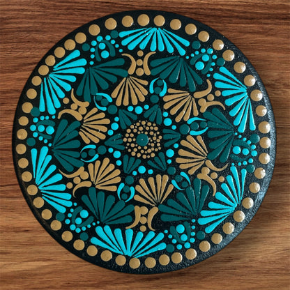 Single Drinks Coasters Hand Painted with Mandala Designs
