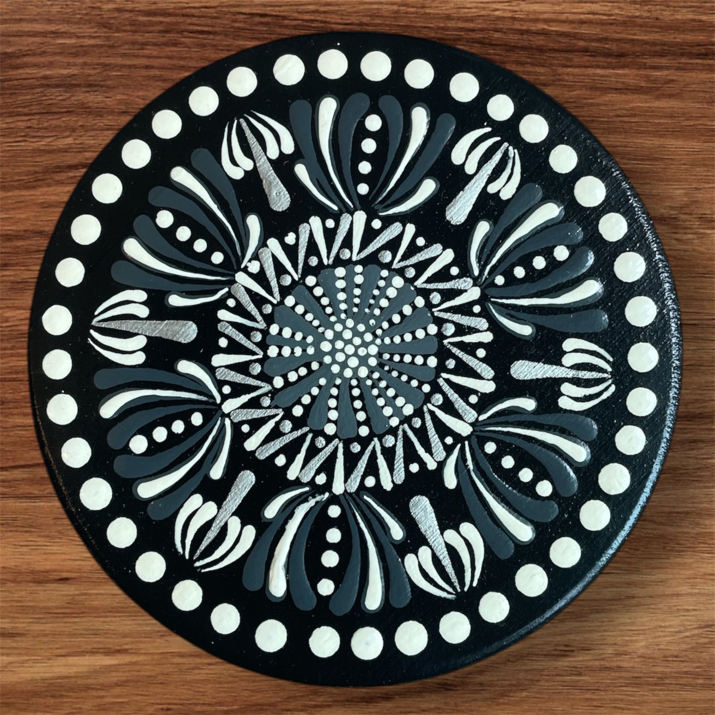 Single Drink Coasters with Dot Art Mandala Designs