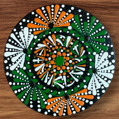 Single Drinks Coasters with Dot Art Designs Sealed for Protection