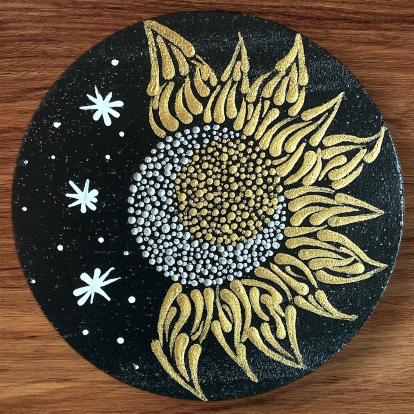 Wooden Coasters 4in by 5/16in Wood Burned Hand Painted Mushrooms Moon Designs (Copy)