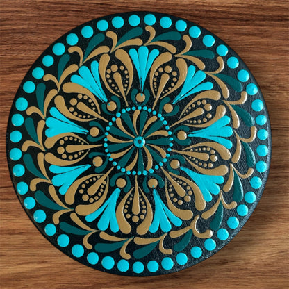 Single Drinks Coasters Hand Painted with Mandala Designs