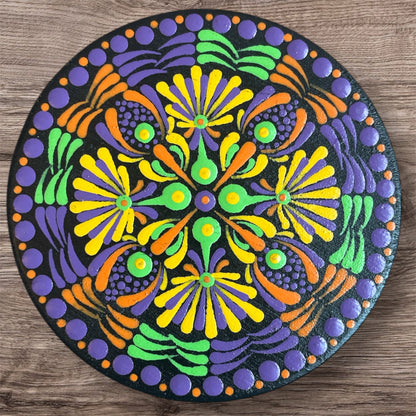 Single Round Drinks Coasters with Painted Mandalas