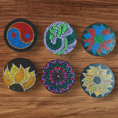 Single Drinks Coasters Hand Painted | Coffee Cold Drinks Holder