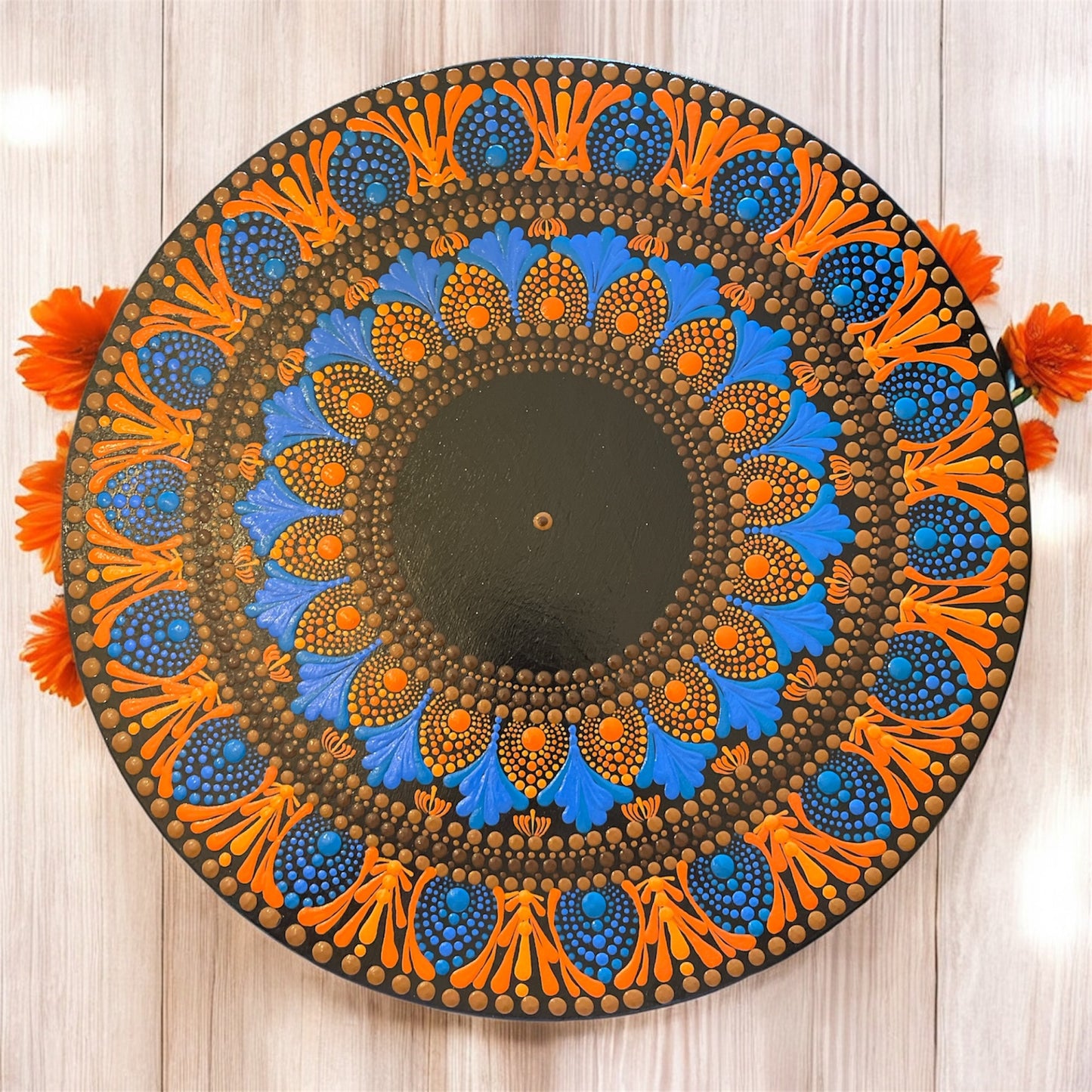 Lazy Susan Mandala Inspired Design Dining Room centerpiece