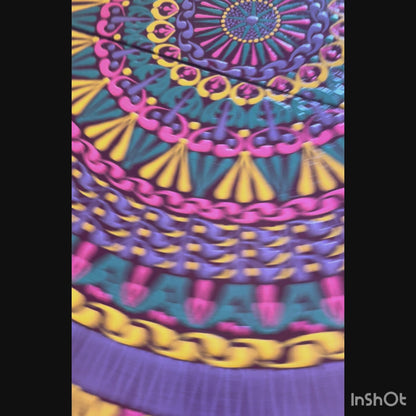 Lazy Susan Tulip Garden Inspired Mandala Rotating Tray Centerpiece Kitchen Decor