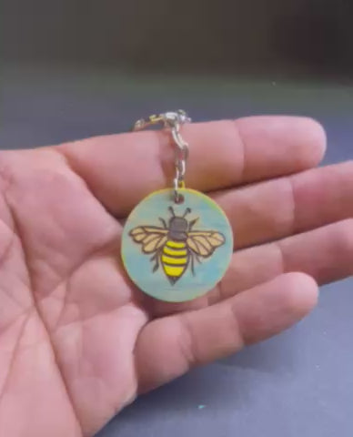 Handmade Wooden Keychains Double Sided Designs