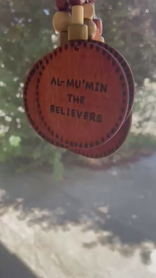 Car Rear View Mirror Ornament Travel Prayer Allah’s Names Arabic Calligraphy with English Translation