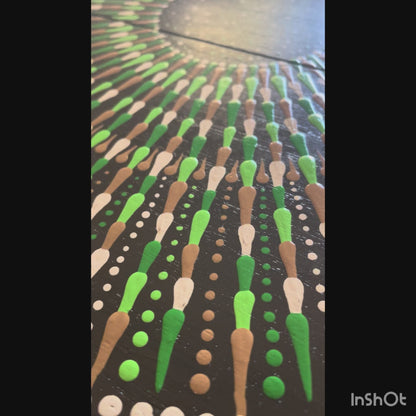 Lazy Susan Earth Toned Colors Mandala Rotating Tray Centerpiece