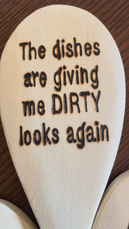 Cooking Spoons| Rubberwood 14"| Eco-friendly| Sayings| Kitchen