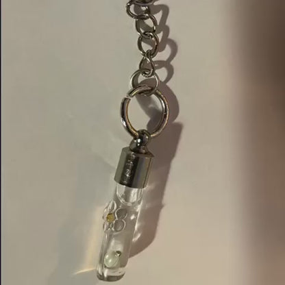 Green Turtle Necklace or Keychain Writing on Rice Jewelry