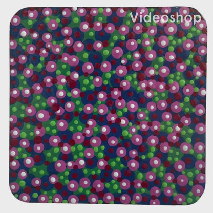 Pointillism Dot Art Wood Coasters | Colorful Acrylic Painted | Triple Sealed | Unique Boho | Home Decor