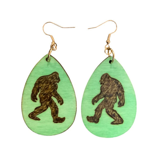 Bigfoot Forest Earrings Lightweight Teardrop Style