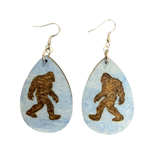 Bigfoot Earrings Lightweight Teardrop Style
