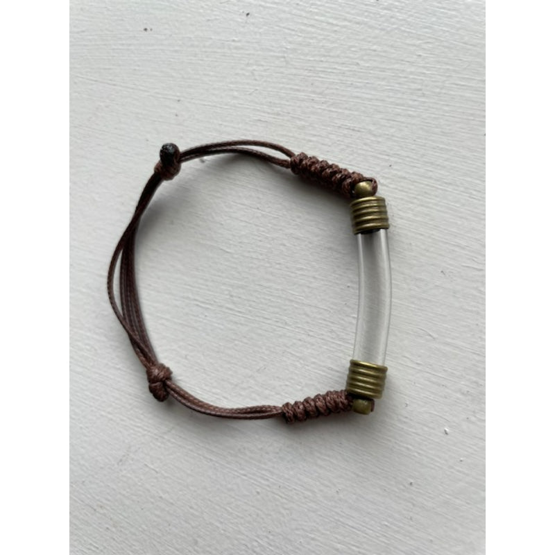 Men Women Unisex Bracelet Brown Color Writing on Rice Handmade Jewelry Gifts