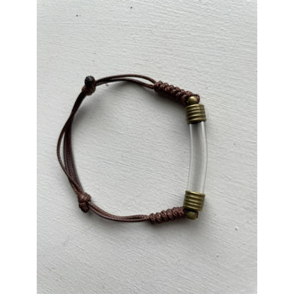 Men Women Unisex Bracelet Brown Color Writing on Rice Handmade Jewelry Gifts