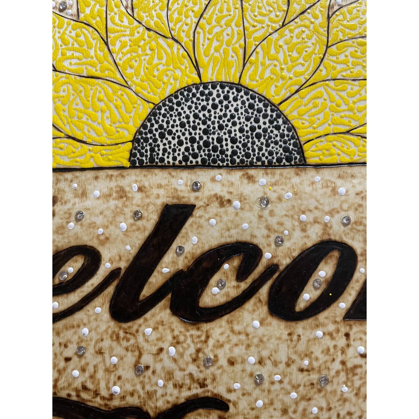 Welcome Home Dot Art with Clear Rhinestones - East West Art Creations