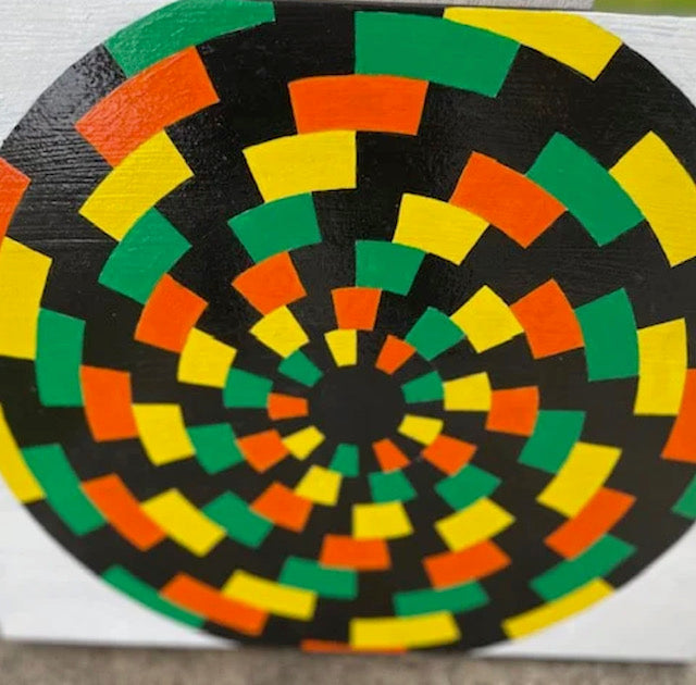 Optical Illusion on Plywood Wall Art - East West Art Creations