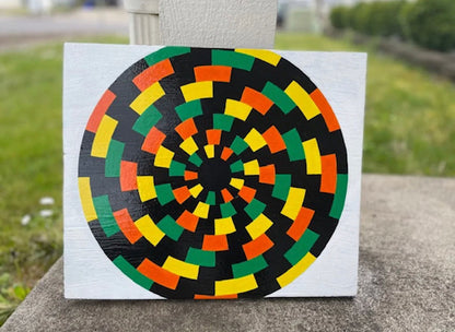 Optical Illusion on Plywood Wall Art - East West Art Creations
