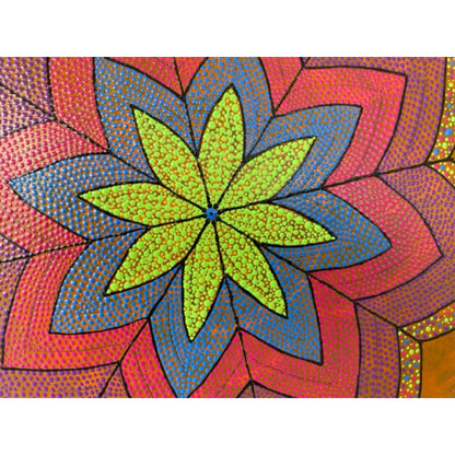 Floral Star Mandala | Handmade Dot Art | Acrylic Paintings
