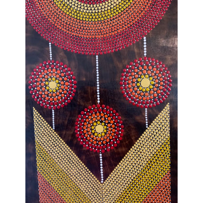 Dream Catcher Dot Art Pintura Madera Quemada Arte de pared hecho a mano