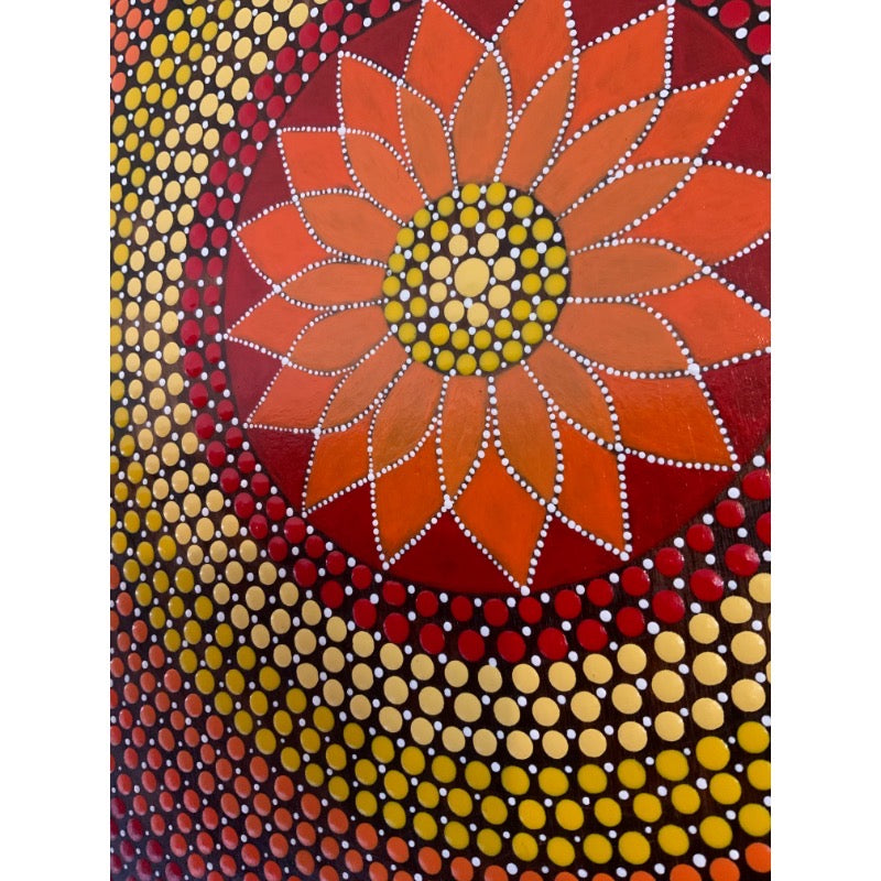 Dream Catcher Dot Art Pintura Madera Quemada Arte de pared hecho a mano