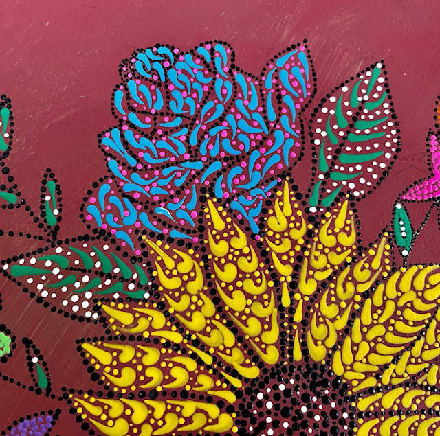 Multi-Color Floral Arrangements Dot Art - East West Art Creations